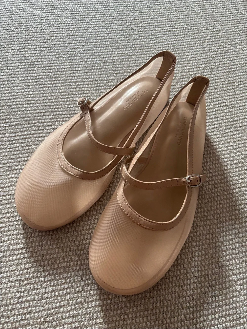 Melany Flat in Skin by Tony Bianco   Mary Jane Flat Ballet Shoe